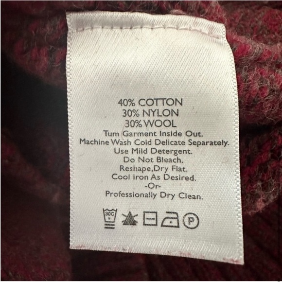Eddie Bauer Women's‎ Knitted Open Front Wool Blend Cardigan, Burgundy Red, SZ XS - Picture 13 of 14